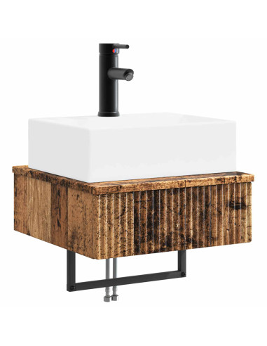 Lavabo da Parete Legno antico 40 x 41 x 39 cm