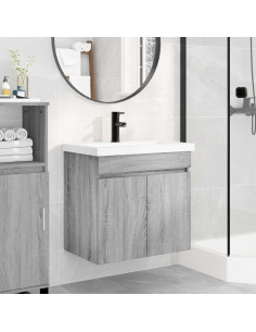 Mobile bagno con rubinetto Sonoma grigio 61 x 40 x 74,5 cm