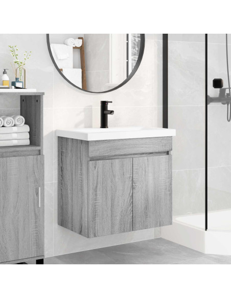Mobile bagno con rubinetto Sonoma grigio 61 x 40 x 74,5 cm