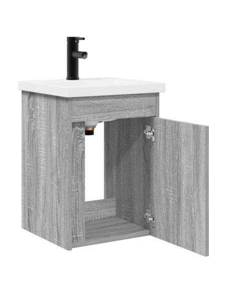 Mobile bagno con rubinetto Sonoma grigio 42 x 40 x 74,5 cm