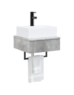Lavabo da Parete Grigio Cemento 40 x 41 x 39 cm 2