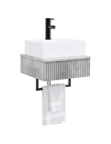 Lavabo da Parete Grigio Cemento 40 x 41 x 39 cm