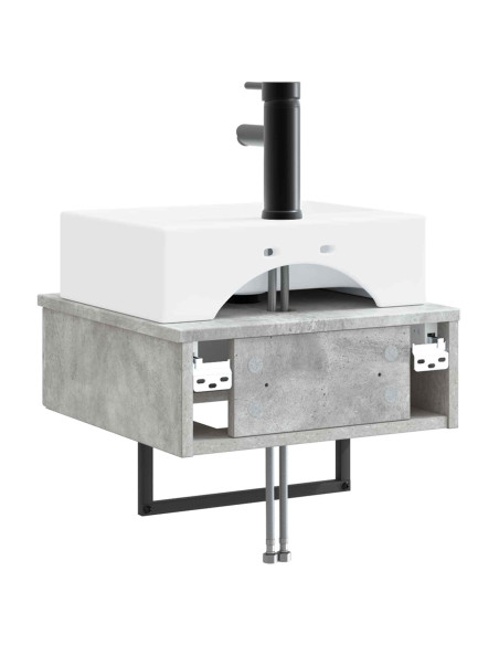 Lavabo da Parete Grigio Cemento 40 x 41 x 39 cm