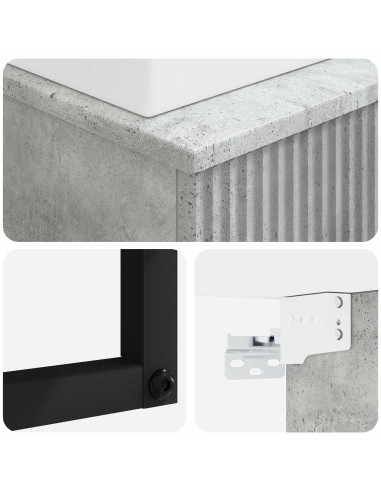 Lavabo da Parete Grigio Cemento 40 x 41 x 39 cm