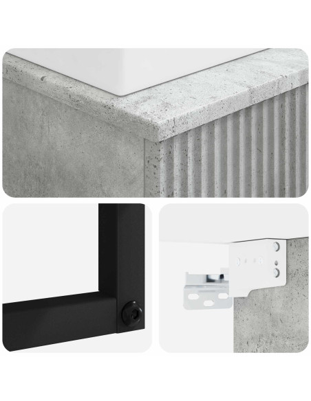Lavabo da Parete Grigio Cemento 40 x 41 x 39 cm