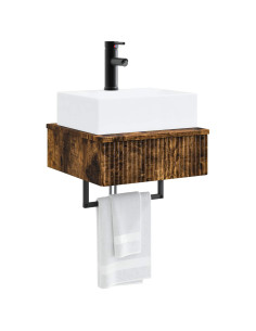 Lavabo da Parete Rovere Fumo 40 x 41 x 39 cm 2