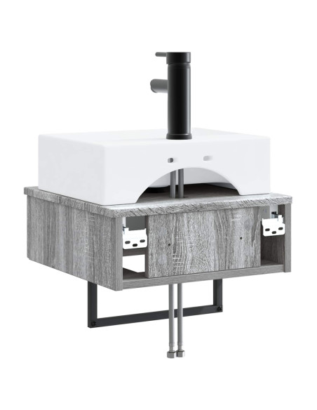 Lavabo da Parete Sonoma grigio 40 x 41 x 39 cm