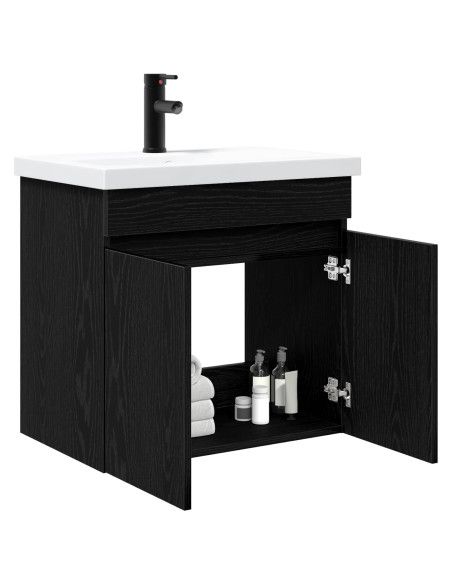 Mobile bagno con rubinetto Rovere Nero 61 x 40 x 74,5 cm