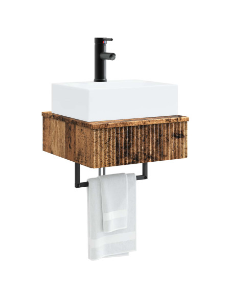 Lavabo da Parete Legno antico 40 x 41 x 39 cm