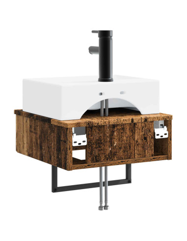 Lavabo da Parete Legno antico 40 x 41 x 39 cm
