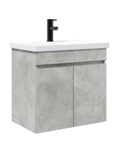Mobile bagno con rubinetto Grigio Cemento 61 x 40 x 74,5 cm 2