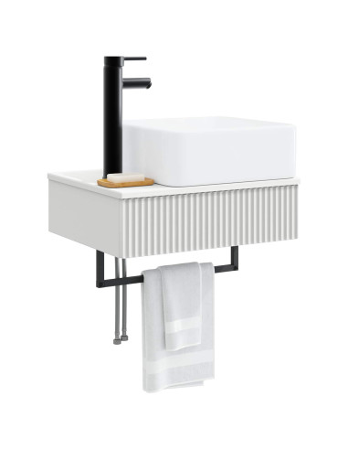 Lavabo da Parete Bianco 53 x 35 x 39 cm Legno ingegnerizzato
