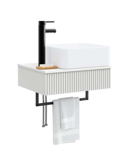 Lavabo da Parete Bianco 53 x 35 x 39 cm Legno ingegnerizzato