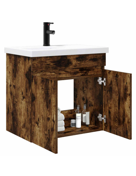 Mobile bagno con rubinetto Rovere Fumo 61 x 40 x 74,5 cm
