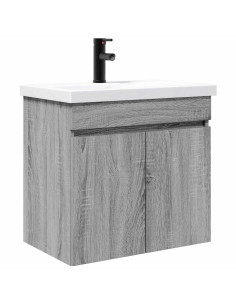 Mobile bagno con rubinetto Sonoma grigio 61 x 40 x 74,5 cm 2