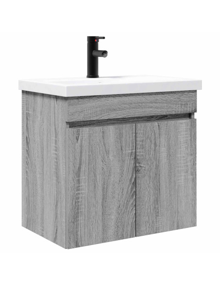 Mobile bagno con rubinetto Sonoma grigio 61 x 40 x 74,5 cm