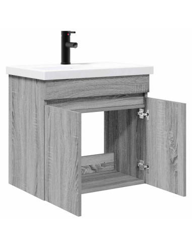 Mobile bagno con rubinetto Sonoma grigio 61 x 40 x 74,5 cm