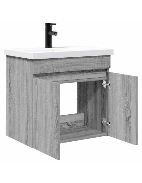 Mobile bagno con rubinetto Sonoma grigio 61 x 40 x 74,5 cm