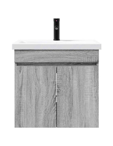 Mobile bagno con rubinetto Sonoma grigio 61 x 40 x 74,5 cm
