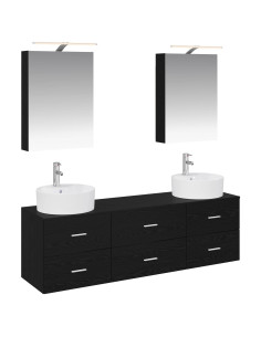 Set di mobili per il bagno 5 pcs Rovere Nero