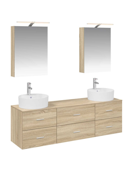 Set di mobili per il bagno 5 pcs Rovere Sonoma