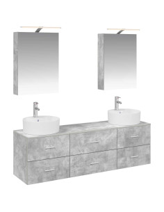 Set di mobili per il bagno 5 pcs Grigio Cemento