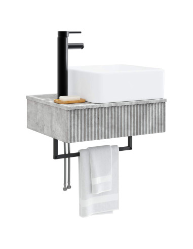 Lavabo da Parete Grigio Cemento 53 x 35 x 39 cm