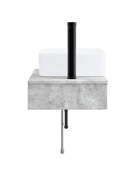 Lavabo da Parete Grigio Cemento 53 x 35 x 39 cm