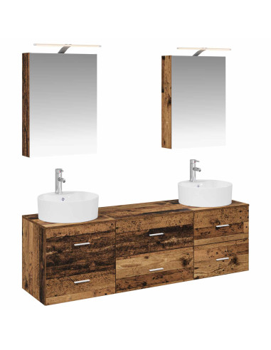 Set di mobili per il bagno 5 pcs Legno antico