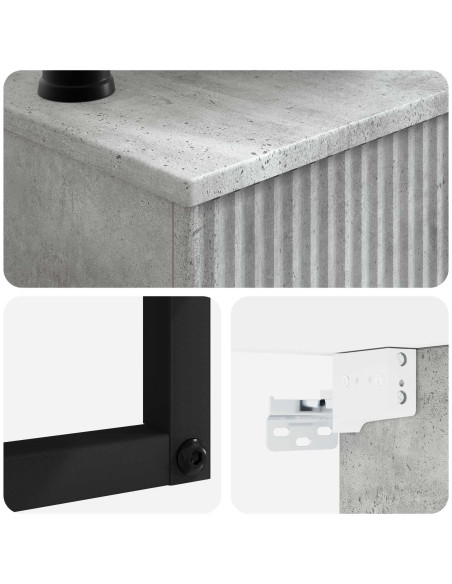 Lavabo da Parete Grigio Cemento 53 x 35 x 39 cm