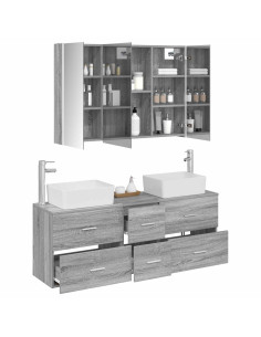 Set di mobili per il bagno 4 pcs Sonoma grigio 2