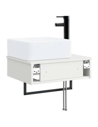 Lavabo da Parete Bianco Lucido 53 x 35 x 39 cm