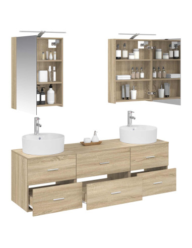 Set di mobili per il bagno 5 pcs Rovere Sonoma