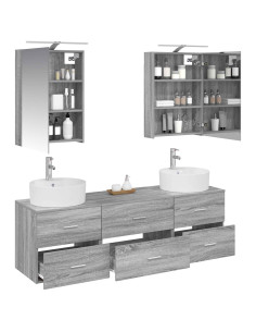 Set di mobili per il bagno 5 pcs Sonoma grigio 2