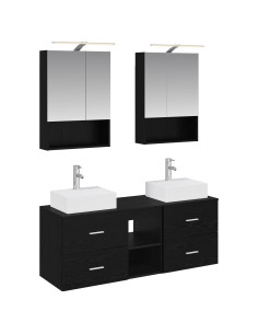 Set di mobili per il bagno 5 pcs Rovere Nero
