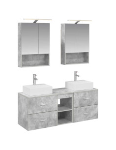 Set di mobili per il bagno 5 pcs Grigio Cemento