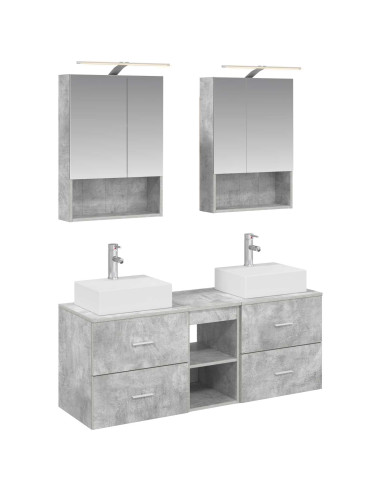 Set di mobili per il bagno 5 pcs Grigio Cemento