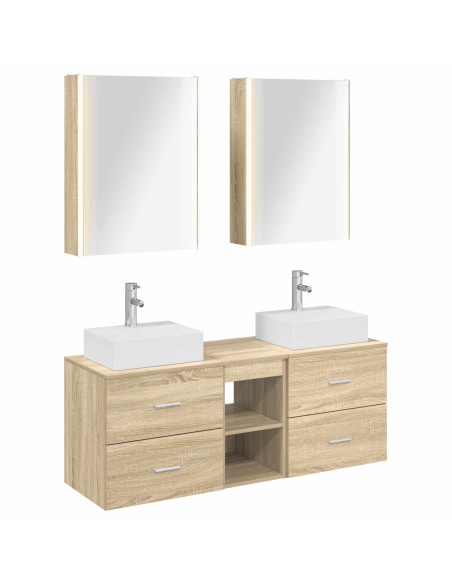 Set di mobili per il bagno 5 pcs Rovere Sonoma