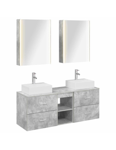 Set di mobili per il bagno 5 pcs Grigio Cemento