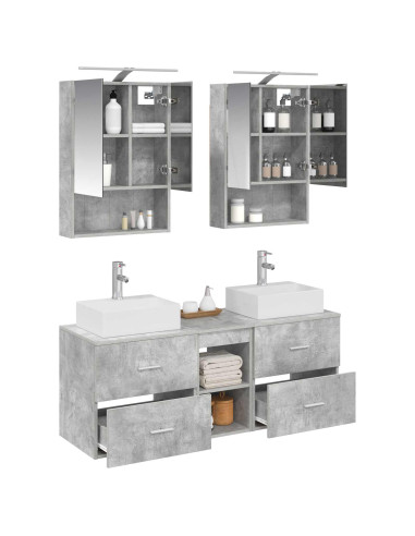 Set di mobili per il bagno 5 pcs Grigio Cemento