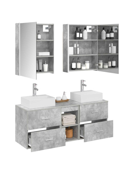Set di mobili per il bagno 5 pcs Grigio Cemento