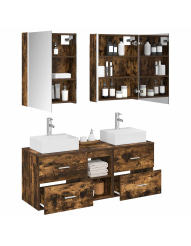 Set di mobili per il bagno 5 pcs Rovere Fumo
