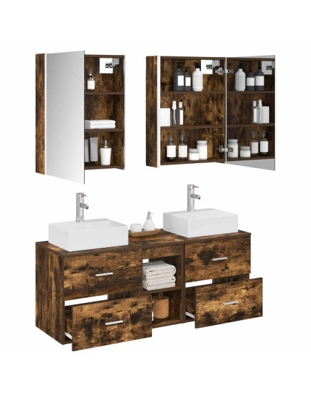 Set di mobili per il bagno 5 pcs Rovere Fumo