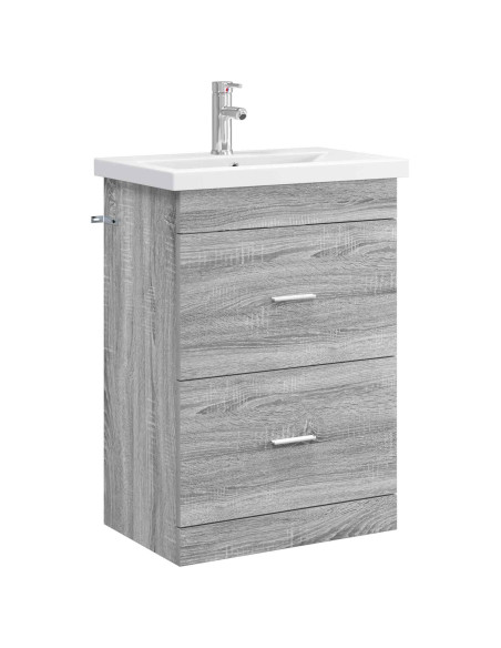 Set di mobili per il bagno Sonoma grigio 61 x 40 x 84,5 cm