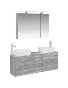 Set di mobili per il bagno 4 pcs Sonoma grigio
