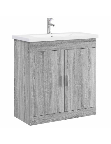 Set di mobili per il bagno Sonoma grigio 81 x 40 x 84,5 cm