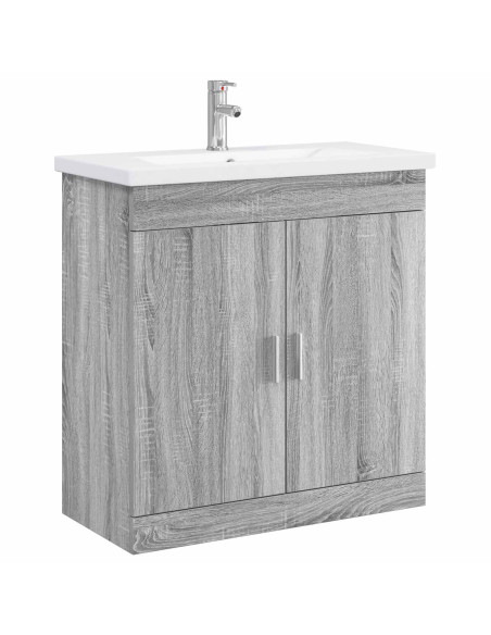 Set di mobili per il bagno Sonoma grigio 81 x 40 x 84,5 cm