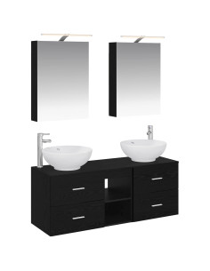 Set di mobili per il bagno 5 pcs Rovere Nero