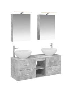 Set di mobili per il bagno 5 pcs Grigio Cemento