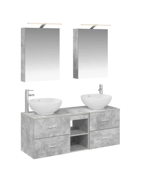 Set di mobili per il bagno 5 pcs Grigio Cemento